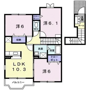 メリー・プラッツ II【2階】の間取り