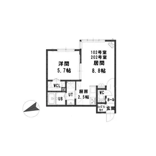 ルミエールsalvia【1階】の間取り