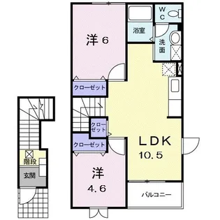 パークサイド・ケイA【2階】の間取り