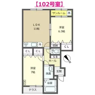 chouchou(シュシュ)【1階】の間取り