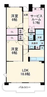 コンフォリア・リヴ湘南鵠沼B棟【2階】の間取り