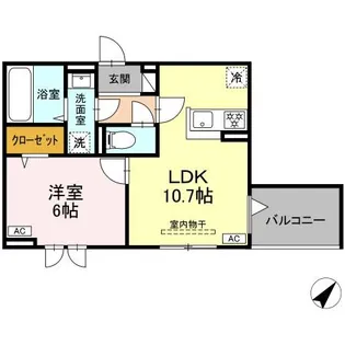 セレスティア南田中【3階】の間取り