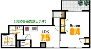 グラディール堺町【4階】の間取り