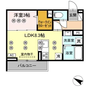 サンガーデン新山口B棟【2階】の間取り