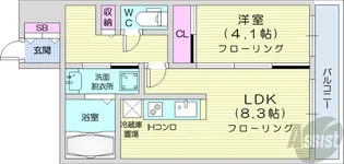 イリオス中島公園【9階】の間取り