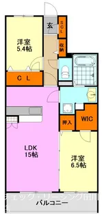 ヴィヴレ糒【2階】の間取り