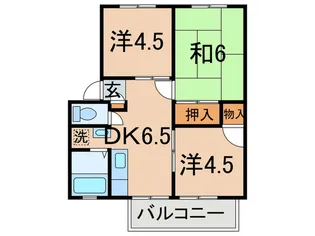ア-バン向ヶ丘A【2階】の間取り