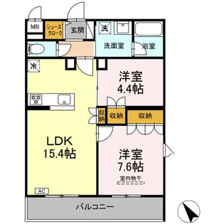 CINZA若林【4階】の間取り