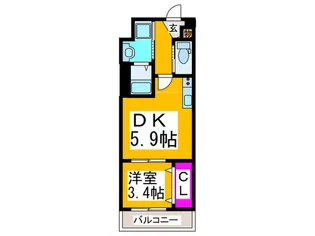 パレスABIKO【3階】の間取り