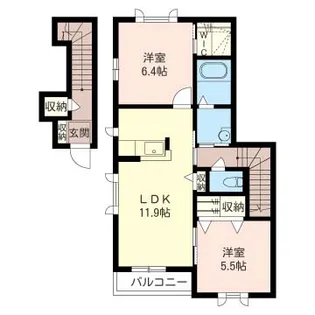 プラージュ (2F)【2階】の間取り