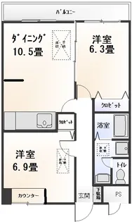 ヴァン・リュイール【1階】の間取り