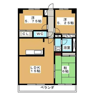 ソシア竜南【1階】の間取り