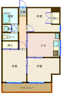 林谷・宝町マンション【4階】の間取り