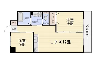 2LDKの間取り画像