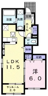 メゾン・ラ・ボヌールXVI (16)【2階】の間取り