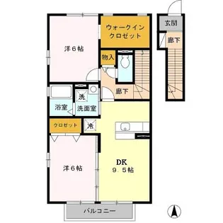 フォンテーヌ G【2階】の間取り