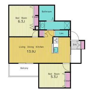 THE RITZ 中柴【3階】の間取り