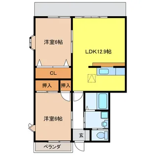 ハイステージ大野B【1階】の間取り