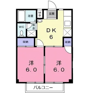 サクセスコーポオイカワ【1階】の間取り