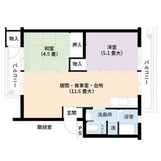 UR中央台【1階】の間取り