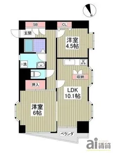 かさまビル9【3階】の間取り