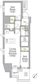 エル・セレーノ横浜関内プリマ【11階】の間取り
