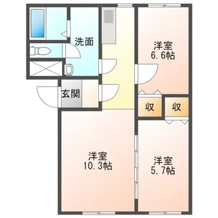 ピュアライフ勝央【1階】の間取り