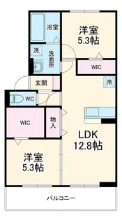 山梨県南アルプス市小笠原【アパート】の間取り