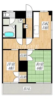 2DKの間取り画像