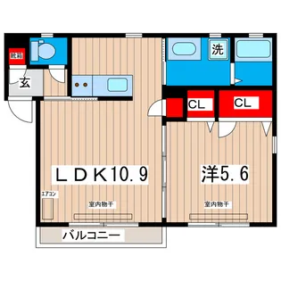 レ・ドゥーシャ B棟【1階】の間取り