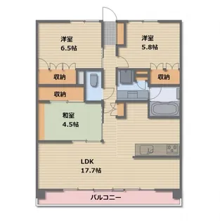 長野県長野市大字南長野県町【マンション】の間取り