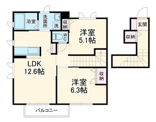 ドエルSENII【2階】の間取り
