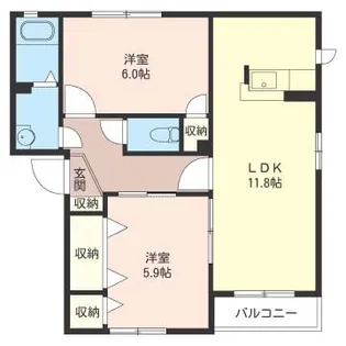 サンクゼールI【2階】の間取り