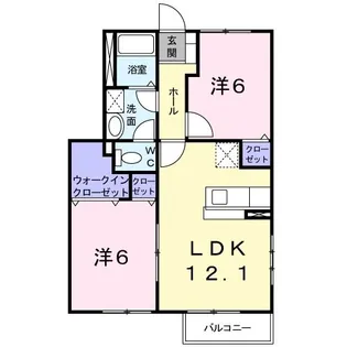 コンフォルターブルC【1階】の間取り