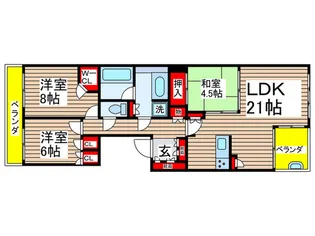ガーデンプラザ新検見川14番館【6階】の間取り