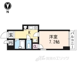 エステムコート御所南【4階】の間取り