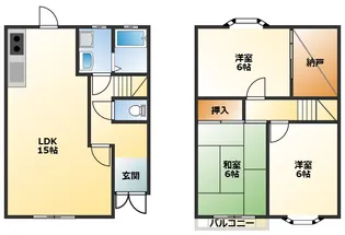 大阪府茨木市若園町【一戸建】の間取り