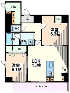東京都国立市東1【マンション】の間取り