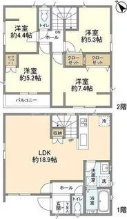 千葉県柏市西原3【一戸建】の間取り