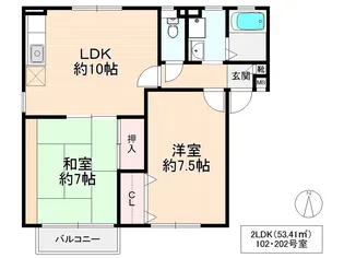 エストステーブルB棟【2階】の間取り
