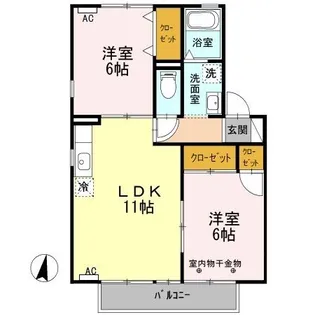 メゾンそうでII【1階】の間取り