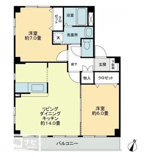 フォブール世俵B【1階】の間取り
