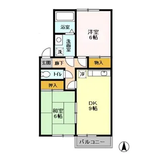 シャトレ・モリヤマD【2階】の間取り