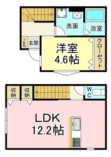 福岡県北九州市小倉北区下富野4【アパート】の間取り
