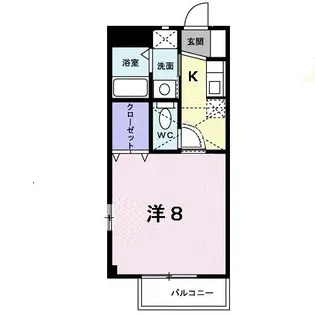 ソレイユ開成B【1階】の間取り