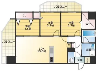 AXIA WILL帯山【8階】の間取り