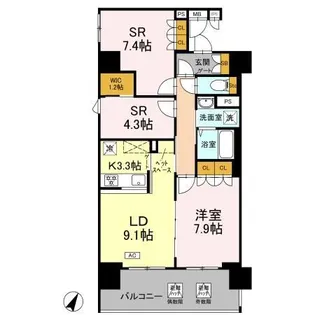 リーラ横浜川和町【3階】の間取り