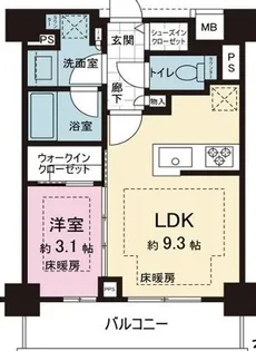 ピアース神楽坂テラス【3階】の間取り
