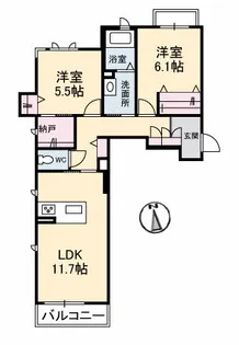 シャーメゾン リラフォート【3階】の間取り