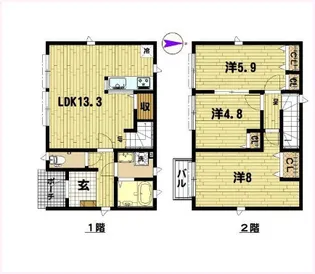 神奈川県大和市渋谷8【一戸建】の間取り
